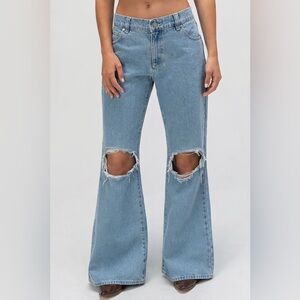 ABrand Flare Distressed 99 Low Baggy Flare Jeans